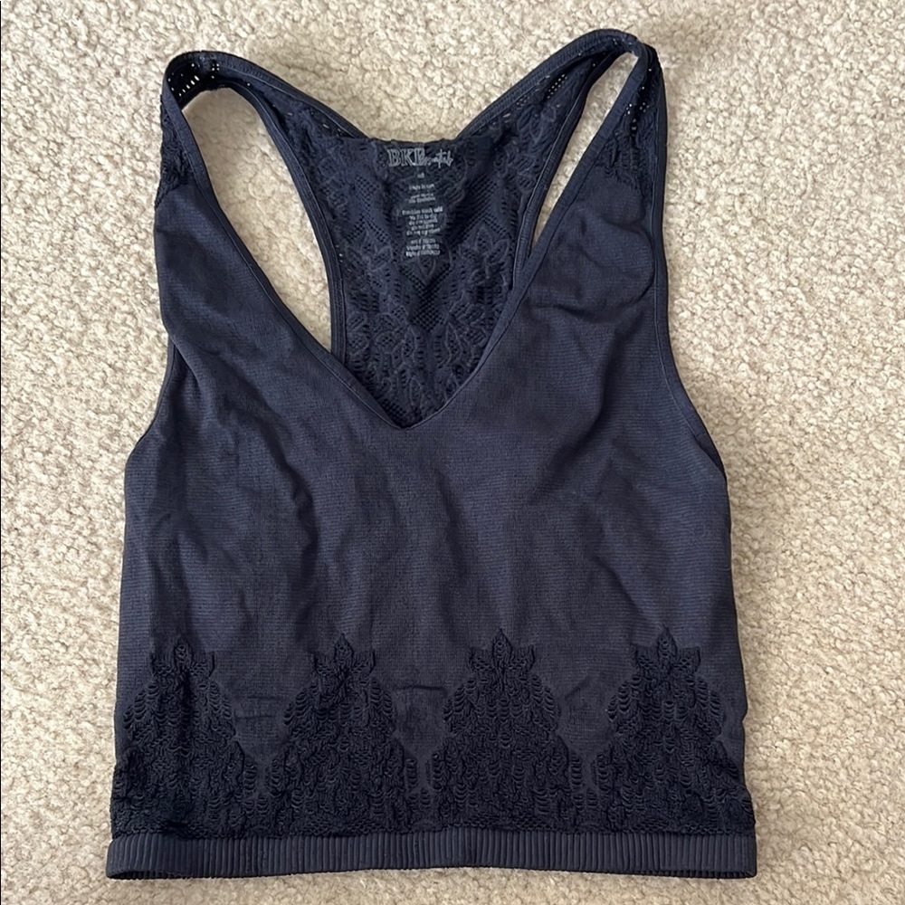 Women's Lace Trim Bralette - navy